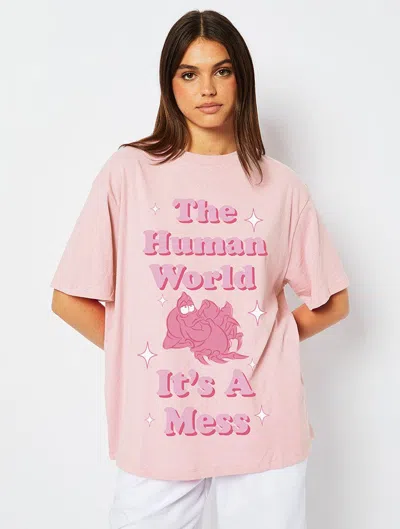 Skinnydip London Disney Sebastian Slogan T-shirt In Pink