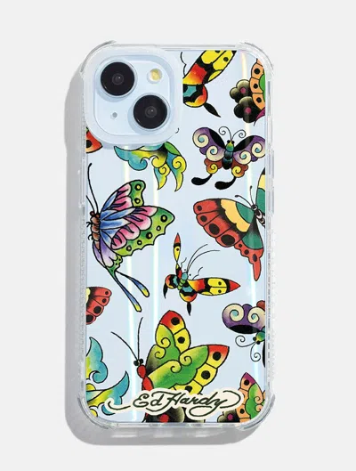 Skinnydip London Ed Hardy X Skinnydip Tattoo Butterfly Shock I Phone Case In Blue