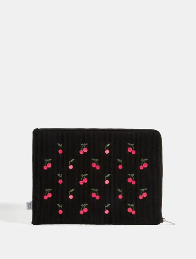Skinnydip London Embroidered Cherry Laptop Case In Black