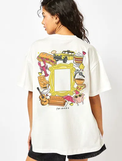 Skinnydip London Friends X Skinnydip Frame T-shirt In Ecru In White