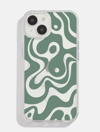 Skinnydip London Green Abstract Mag Safe I Phone Case