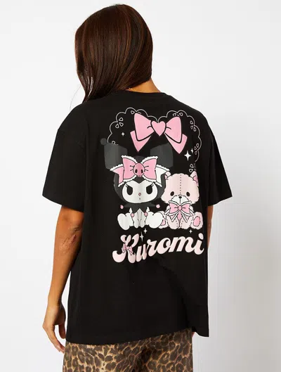 Skinnydip London Hello Kitty X Skinnydip Kuromi Teddy T-shirt In Black