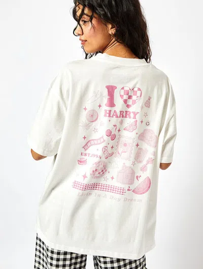 I Heart Harry T-shirt In White from Skinnydip