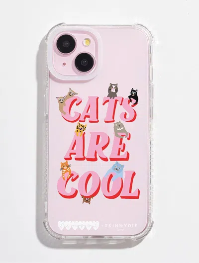 Skinnydip London Limpet X Skinnydip Cats Are Cool Shock I Phone Case In Pink