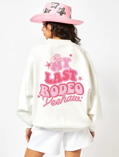 Skinnydip London My Last Rodeo Sweatshirt In White In Brown