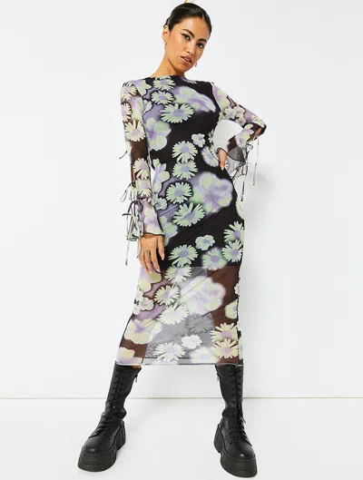 Skinnydip London Open Back Tie Detail Midi Dress In Black