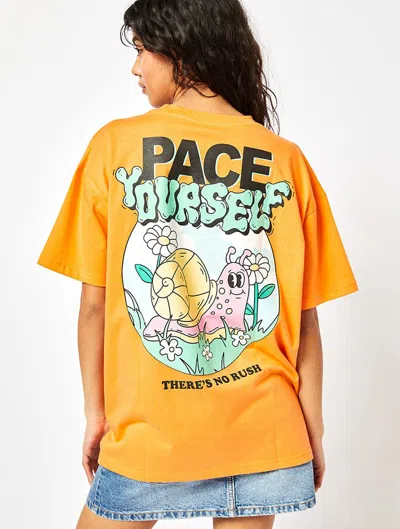 Skinnydip London Pace Yourself Oversized Orange T-shirt