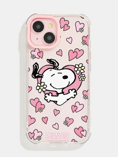 Skinnydip London Peanuts X Skinnydip Snoopy Love Hearts Shock I Phone Case In Blue