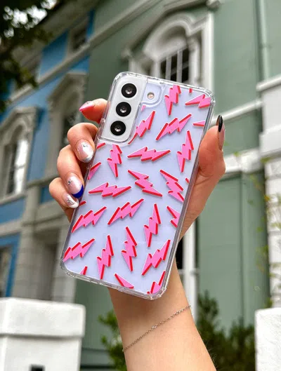 Skinnydip London Pink And Red Lightening Bolt Android Case In Multi