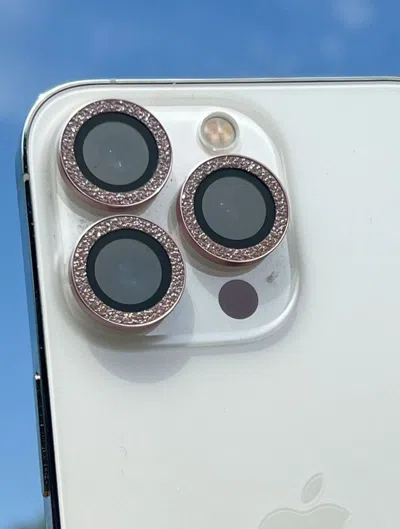 Skinnydip London Pink Glitter Protective Camera Lens Cover In White