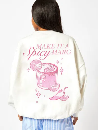 Skinnydip London Spicy Margs Sweatshirt In Ecru In Purple