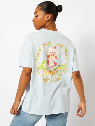 Skinnydip London Strawberry Shortcake X Skinnydip Flower T-shirt In Light Blue In White