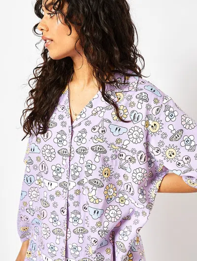 Skinnydip London Trippy Hippy Icon Woven Shirt In Multi