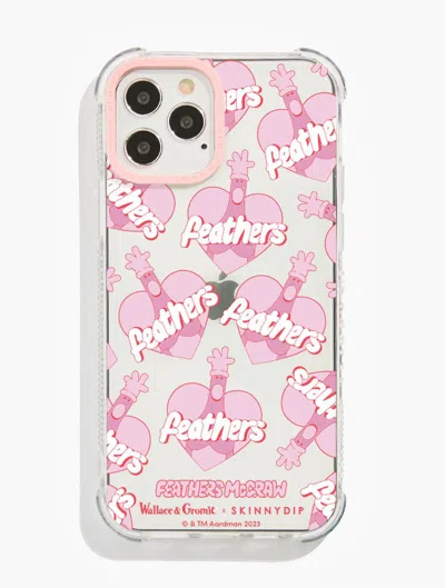 Skinnydip London Wallace & Gromit X Skinnydip Feathers Heart Shock I Phone Case In Pink