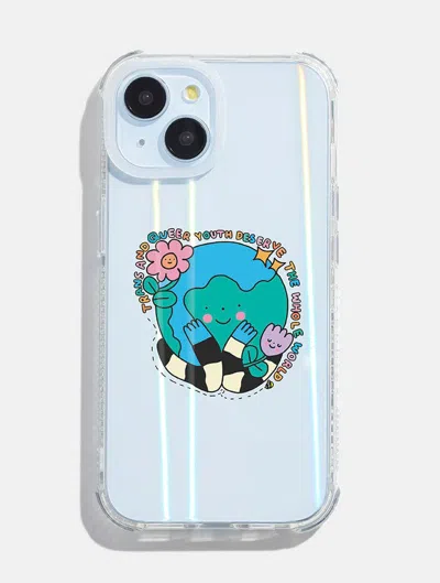 Skinnydip London Wednesday Holmes X Skinnydip Trans And Queer Youth Shock I Phone Case In Blue