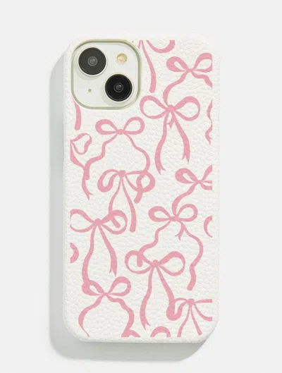 Skinnydip London White & Pink Bows Vegan Leather I Phone Case