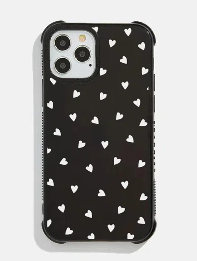 Skinnydip London White Ditsy Heart Shock I Phone Case In Black