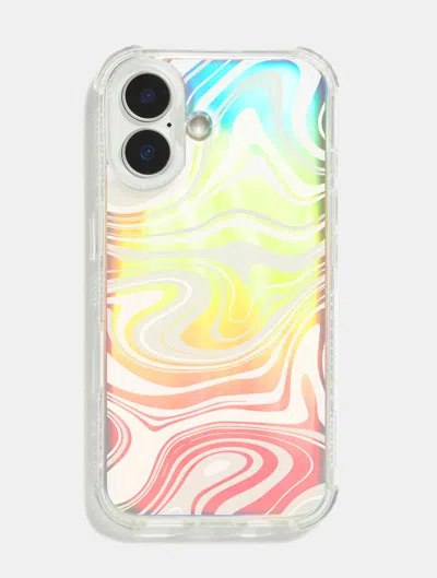 Skinnydip London White Swirl Holo Foil Shock I Phone Case In Multi
