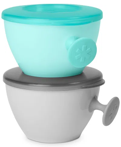 Skip Hop Baby And Toddler Easy-grab Bowls, 2 Pack Set In Grey,soft Teal