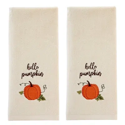 Skl Home 100% Cotton Hand Towel In Ivory