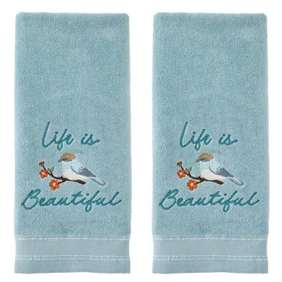 Skl Home Beautiful Embellished Hand-aqua In Blue