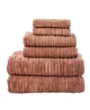Skl Home Cloudsoft 100% Long Staple Cotton 6-piece Bath Towel Set In Clay