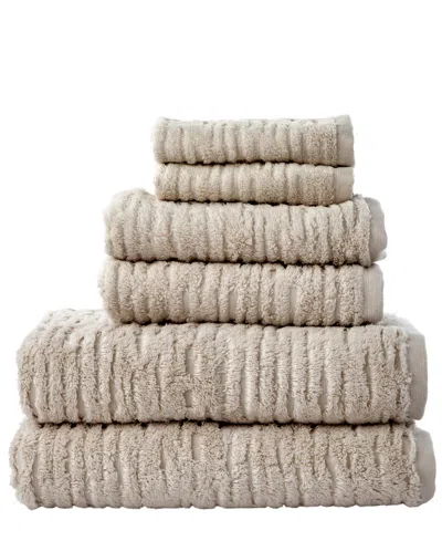 Skl Home Cloudsoft 100% Long Staple Cotton 6-piece Bath Towel Set In Oatmeal