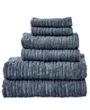 Skl Home Cloudsoft 100% Long Staple Cotton 6-piece Bath Towel Set In Smoke Blue