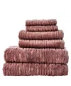 Skl Home Cloudsoft 100% Long Staple Cotton 6-piece Bath Towel Set In Soft Plum