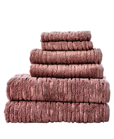 Skl Home Cloudsoft 100% Long Staple Cotton 6-piece Bath Towel Set In Soft Plum