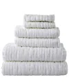 Skl Home Cloudsoft 100% Long Staple Cotton 6-piece Bath Towel Set In White