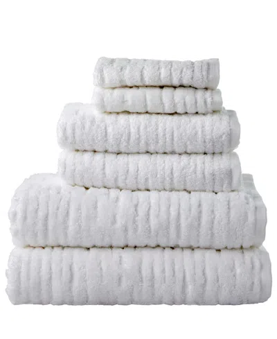 Skl Home Cloudsoft 100% Long Staple Cotton 6-piece Bath Towel Set In White