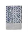 Skl Home Distressed Leaves Turkish Cotton Bath Towel, 54" X 28" In Denim Blue