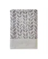 Skl Home Distressed Leaves Turkish Cotton Bath Towel, 54" X 28" In Gray