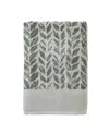 Skl Home Distressed Leaves Turkish Cotton Bath Towel, 54" X 28" In Sage