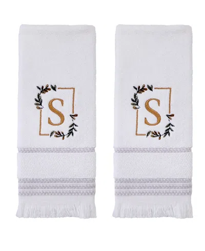 Skl Home Everyday Monogram 2-pc. Hand Towel Set In White