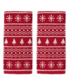 Skl Home Fair Isle Jacquard Towel Collection In Red