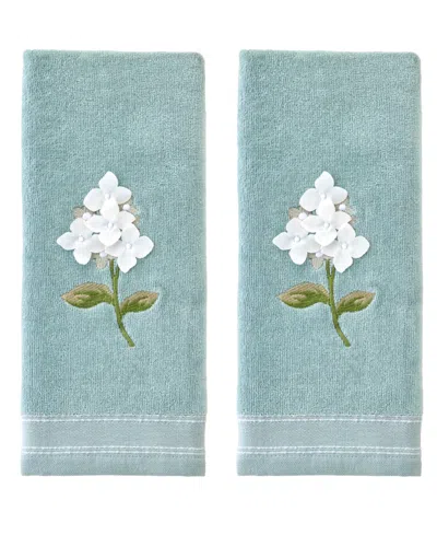Skl Home Farm Hydrangea Curved 2-piece Hand Towel Set In Green