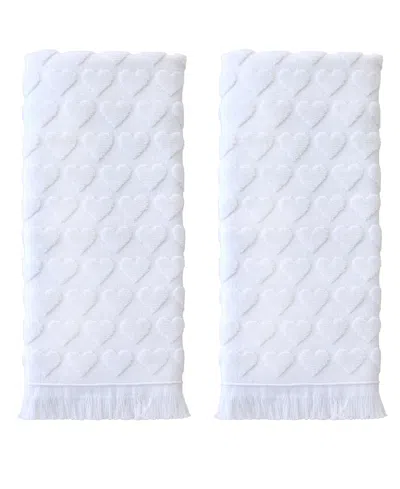 Skl Home Heart Jacquard Hand Towel 2-pc.hand Towel Set In Purple