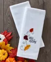 Skl Home Hello Autumn Cotton 2 Piece Hand Towel, 16" X 25" In Optic White