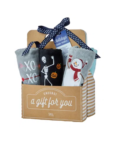 Skl Home Holidays Cotton Hand Towel 6 Piece Set, 25" X 16" In Multi