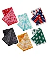 Skl Home Holidays Cotton Jacquard Hand Towel 6 Piece Set, 25" X 16" In Multi