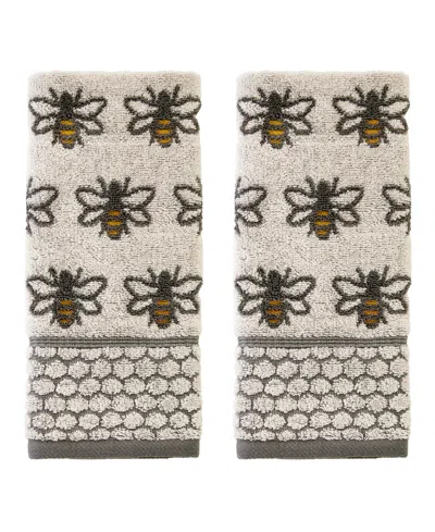 Skl Home Honey Bee Jacquard 2-pc. Hand Towel Set In Gray