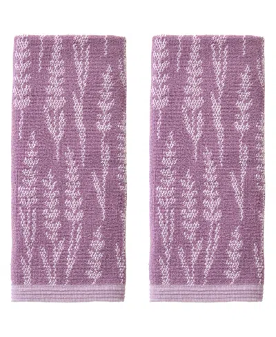 Skl Home Lavender Silhouette Jacquard Curved 2-piece Hand Towel Set In Purple