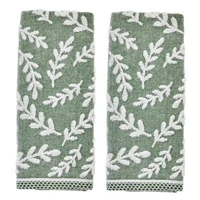 Skl Home Leaf Sprig Jacquard Hand In Spruce Green