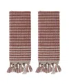 Skl Home Long Borough Turkish Cotton 2 Piece Hand Towel Set, 26" X 16" In Spice