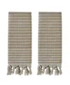 Skl Home Long Borough Turkish Cotton 2 Piece Hand Towel Set, 26" X 16" In Tan