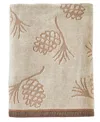 Skl Home Pinecone Jacquard Cotton Bath Towel, 25" X 50" In Wheat