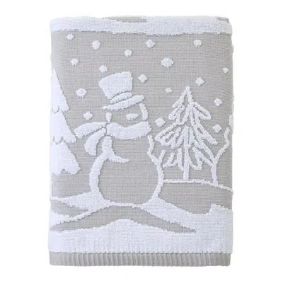 Skl Home Scenic Snowmen Jacquard Bth-gray