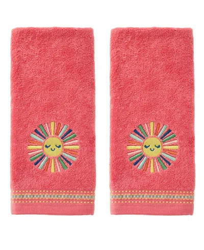 Skl Home Skl Homme Colorful Sun Embroidered2-pc.hand Towel Set In Orange